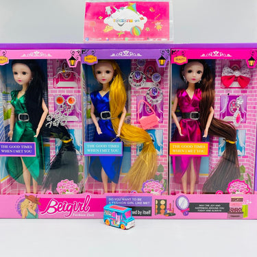 beigirl long hair fashion doll with accessories assortment 1